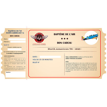 Baptême Voltige ou Balade en North American T6 - 25 - 30 minutes 